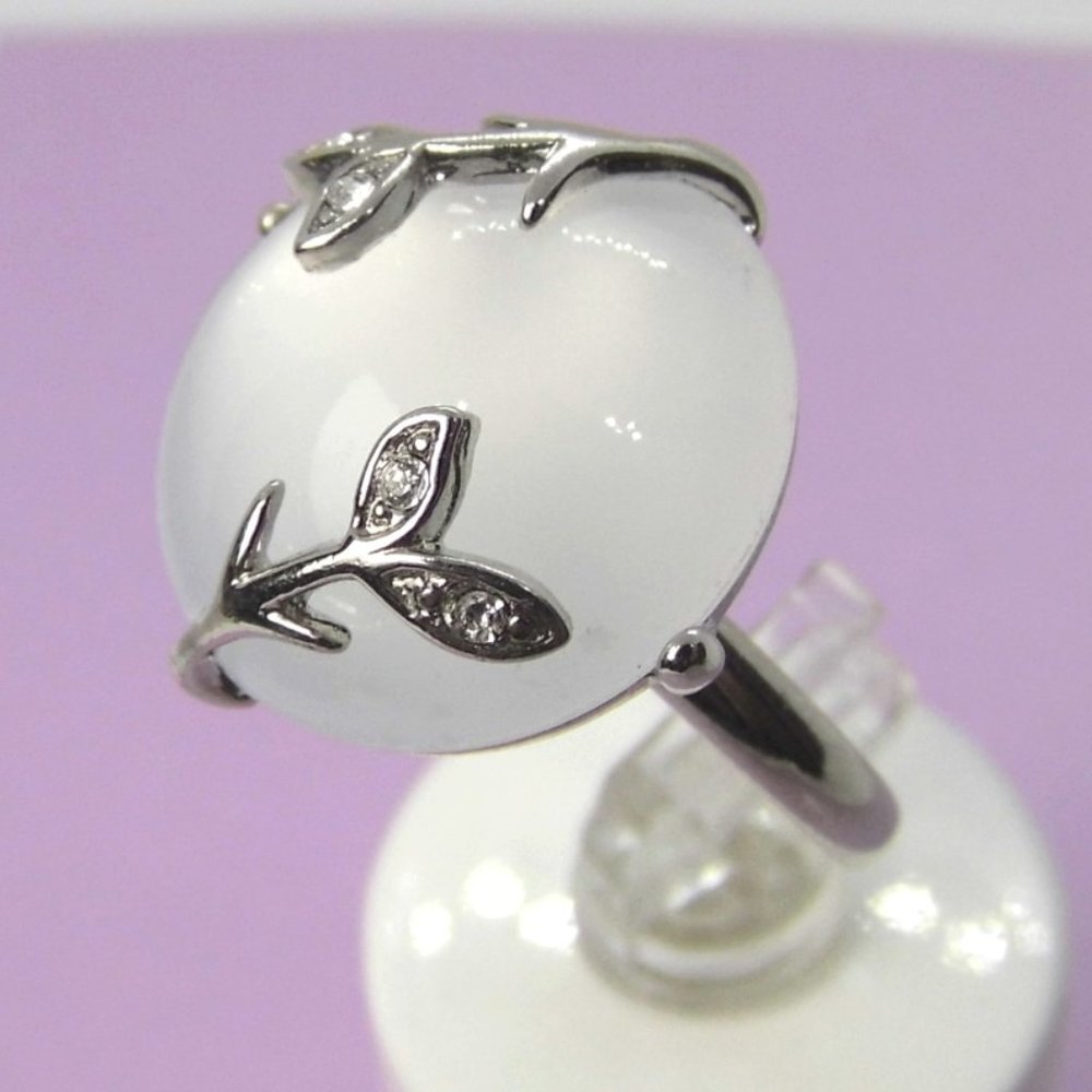 Opalite LEAF Wrap Ring size 8